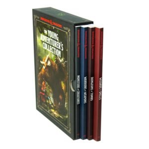 The Young Adventurer's Collection Monsters & Creatures, Warriors & Weapons, Dungeons & Tombs, y Wizards & Spells