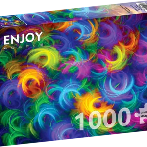 Rompecabezas Enjoy 1000 Piezas - Abstract Neon Feathers
